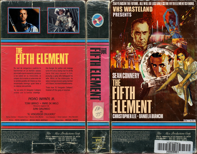 THE FIFTH ELELENT CUSTOM VHS COVER SEAN CONNERY, MODERN VHS COVER, CUSTOM VHS COVER, VHS COVER, VHS COVERS